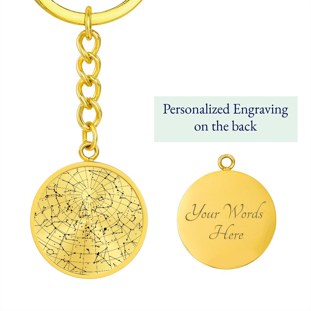 Celestial Night Sky Reading UK Keychain