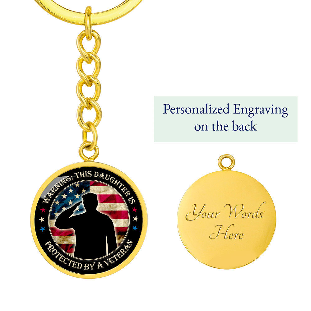 Army Veteran Keychain for Daughter