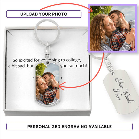 To My Grandson Dog Tag Keychain w/ MC