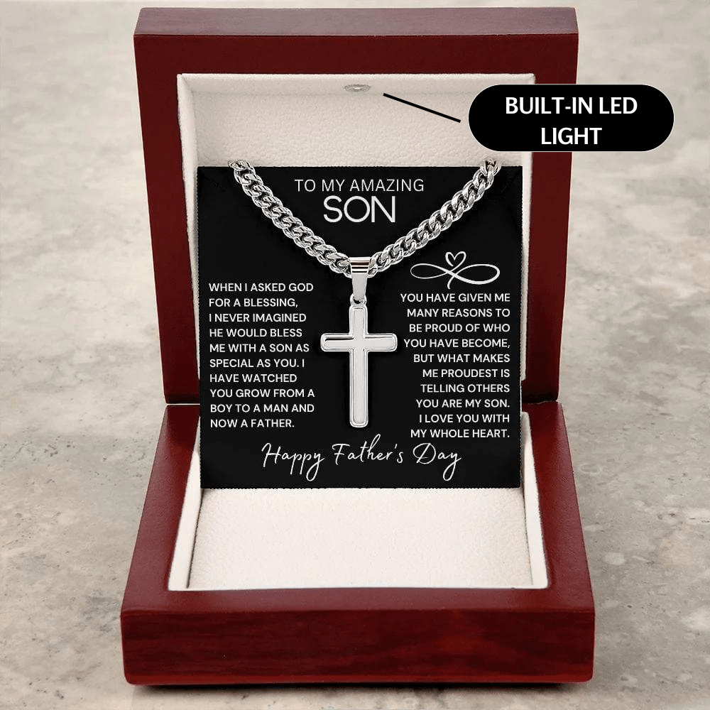 To My Amazing Son | Happy Father's Day Cross Necklace