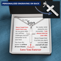 [Almost Gone] To My Son - Cross Necklace - Personalized Engraving