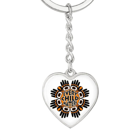 Every Child Matters Indigenous Community Canada Heart Shaped Personalized Keychain Silver Gold
