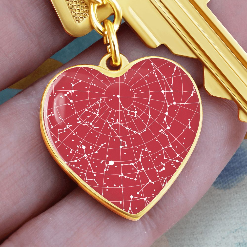 Celestial Night Sky Heart Keychain Lehi Utah