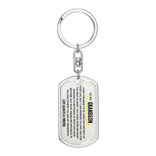 To My Grandson Keychain, Gift From Grandparents