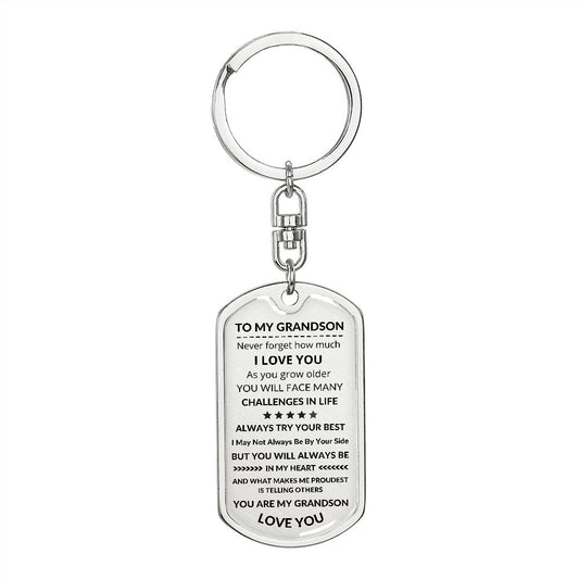 To My Grandson | Keychain For Grandson