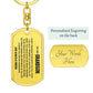 To My Grandson, Custom Keychain Love Always & Forever