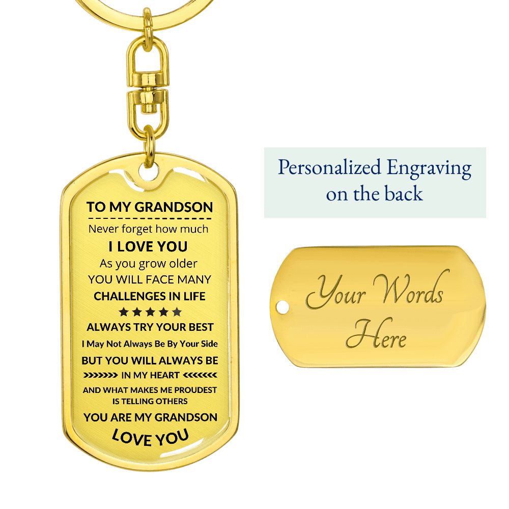 To My Grandson | Keychain For Grandson