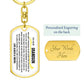 To our grandson dog tag keychain love forever & always