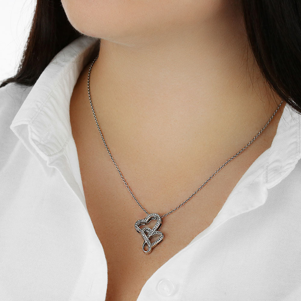 60 and Fabulous Birthday Anniversary Double Hearts Necklace