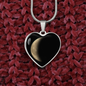 Personalized Moon Phase  Left Crescent Heart Shaped Pendant Necklace