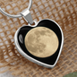 Personalized Moon Phase Heart Shaped Pendant Necklace