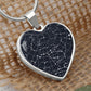 Celestial Night Sky Caro Engagement Heart Pendant