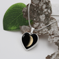 Personalized Moon Phase  Right Crescent Heart Shaped Pendant Necklace
