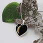 Personalized Moon Phase  Left Crescent Heart Shaped Pendant Necklace