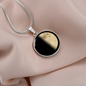 Personalized Celestial Half Moon Left Circle Pendant Necklace