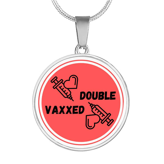 Double Vaccinated Necklace, Vaccine Pendant Necklace, Healthcare Worker Necklace
