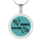 Double Vaccinated Circle Pendant Necklace, Gift for Healthcare Worker