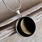 Personalized Celestial Crescent Moon Left Circle Pendant Necklace