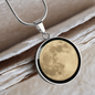 Personalized Celestial Full Moon Circle Pendant Necklace