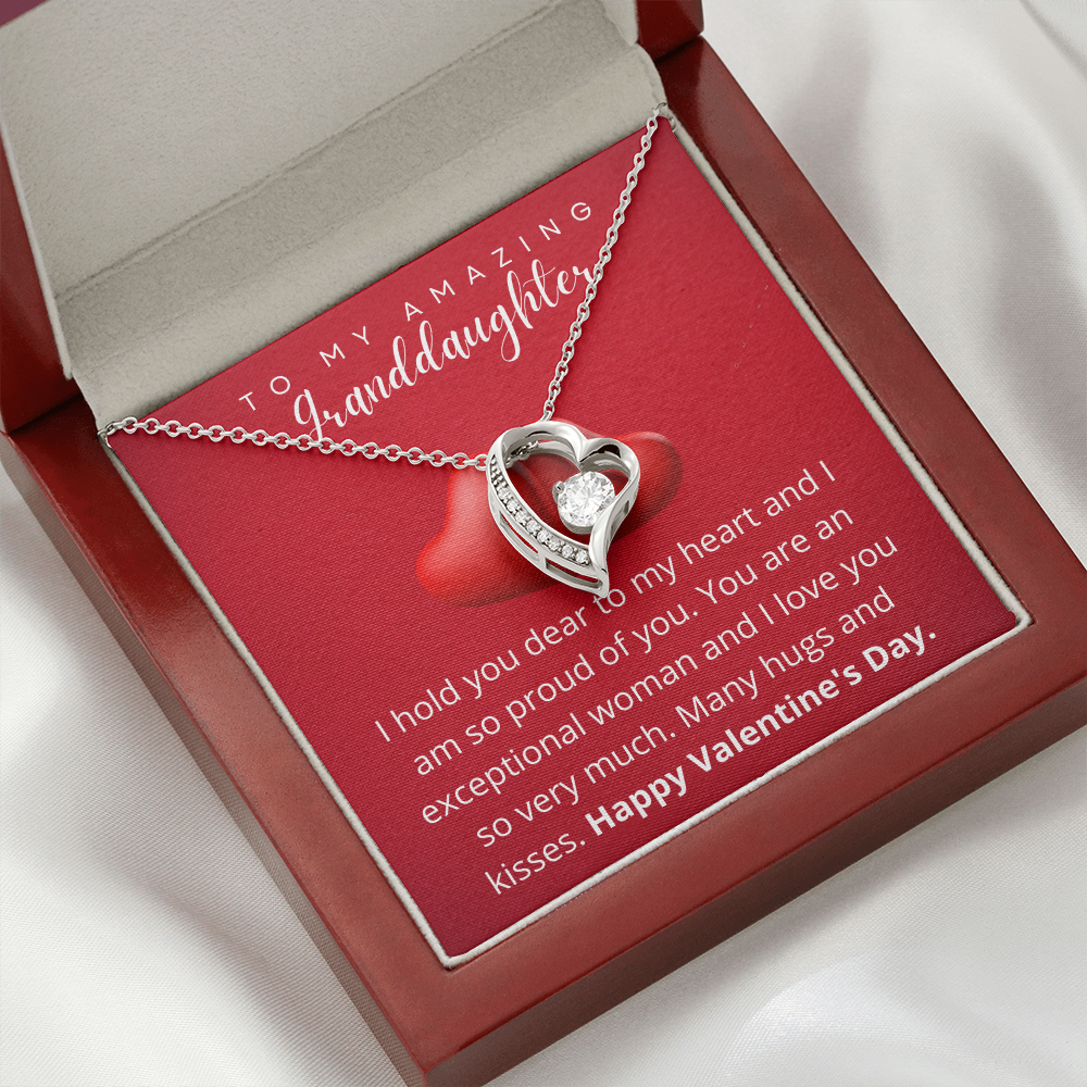To My Amazing Granddaughter - Valentine's Day Necklace