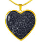 Personalized Celestial Night Sky Pendant, Custom Heart Pendant Necklace Silver and Gold, Unique Gift