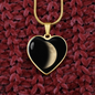 Personalized Moon Phase  Right Crescent Heart Shaped Pendant Necklace