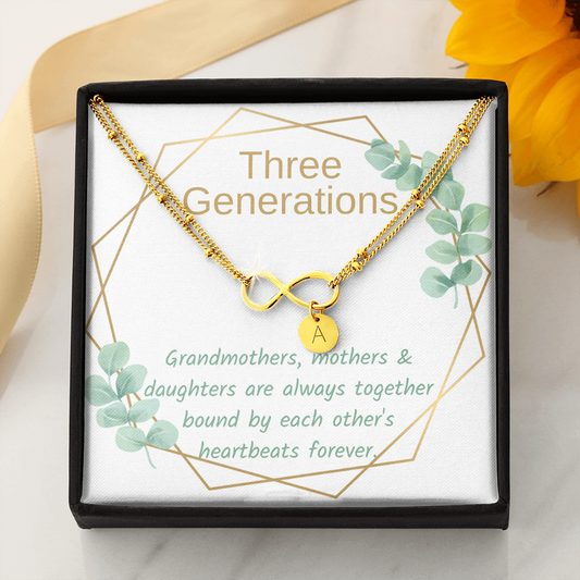 Three Generations Charm Bracelet, Gift For Mother, Grandmother and Daughter