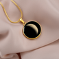 Personalized Celestial Crescent Moon Right Circle Pendant Necklace