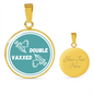 Double Vaccinated Pendant Necklace, Personalized Circle Pendant for Healthcare Worker, Vaccination Gift