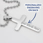 [Almost Gone] To My Son - Cross Necklace - Personalized Engraving