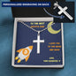 To the Best Crypto Dad Men's Engravable Luxury Cross Necklace
