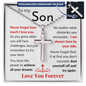 [Almost Gone] To My Son - Cross Necklace - Personalized Engraving