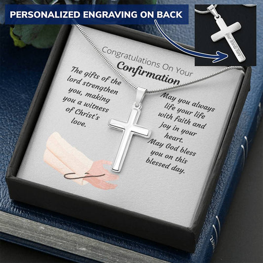 Congratulations on your confirmation, confirmation personalized cross for him, confirmation cross for her