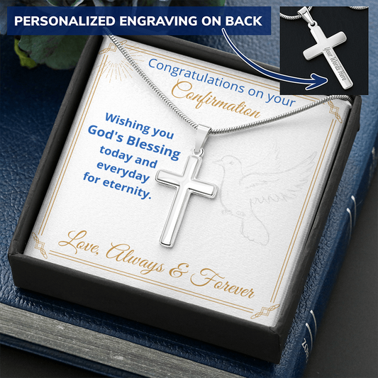 Confirmation Engraved Cross - Gift For Him or Her