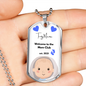 Welcome to the Mom Club Baby Boy Silver Gold Customizable Pendant Chain Necklace