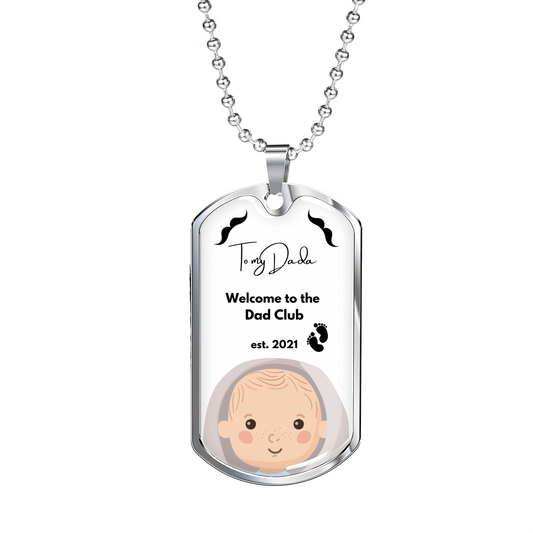 Welcome to the Dad Club Silver Gold Customizable Pendant Chain