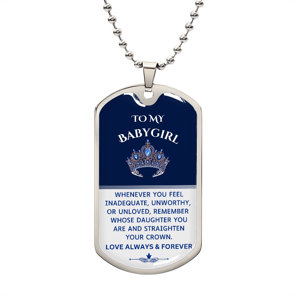 To My Babygirl Dog Tag Necklace