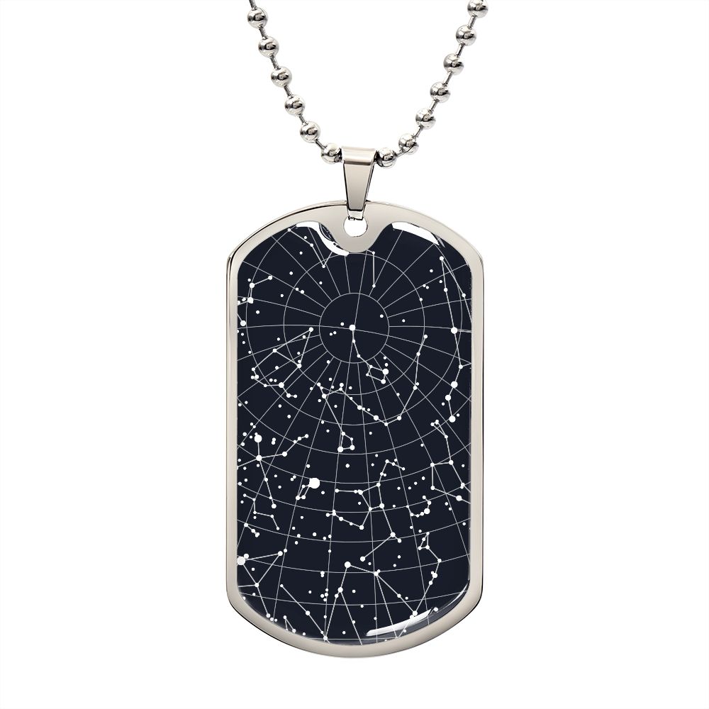 Celestial Night Sky Dog Tag Chain Nantucket