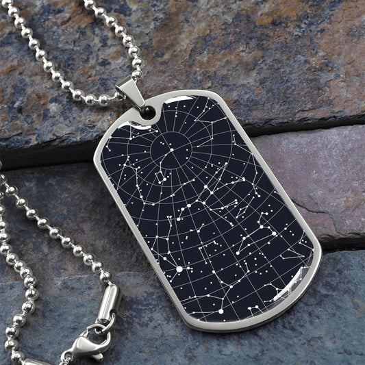 Celestial Night Sky Dog Tag Necklace Houston, Tx