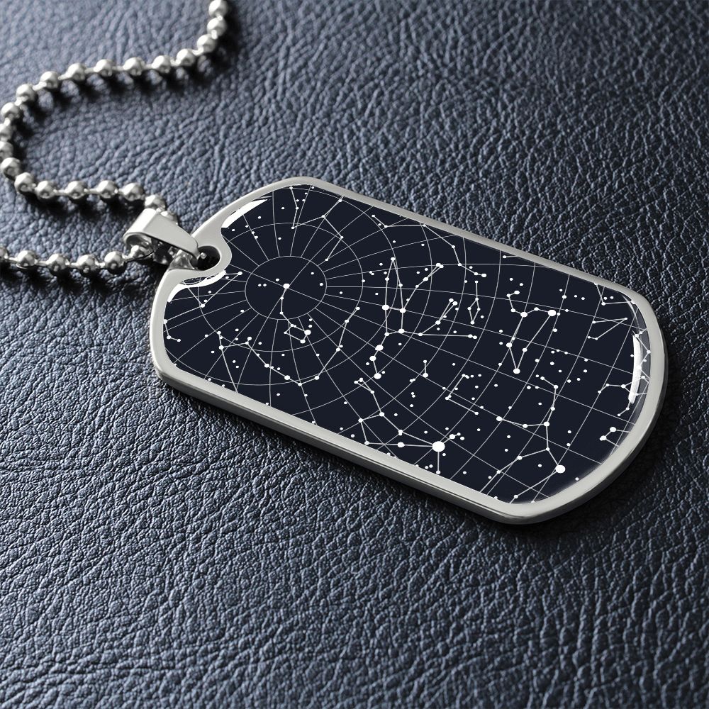 Celestial Night Sky Dog Tag Necklace Houston, Tx