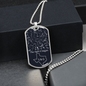 Personalized Night Sky And State Dog Tag Pendant Necklace