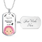Welcome to the Dad Club Girl Baby Silver Gold Customizable Dogtag Chain