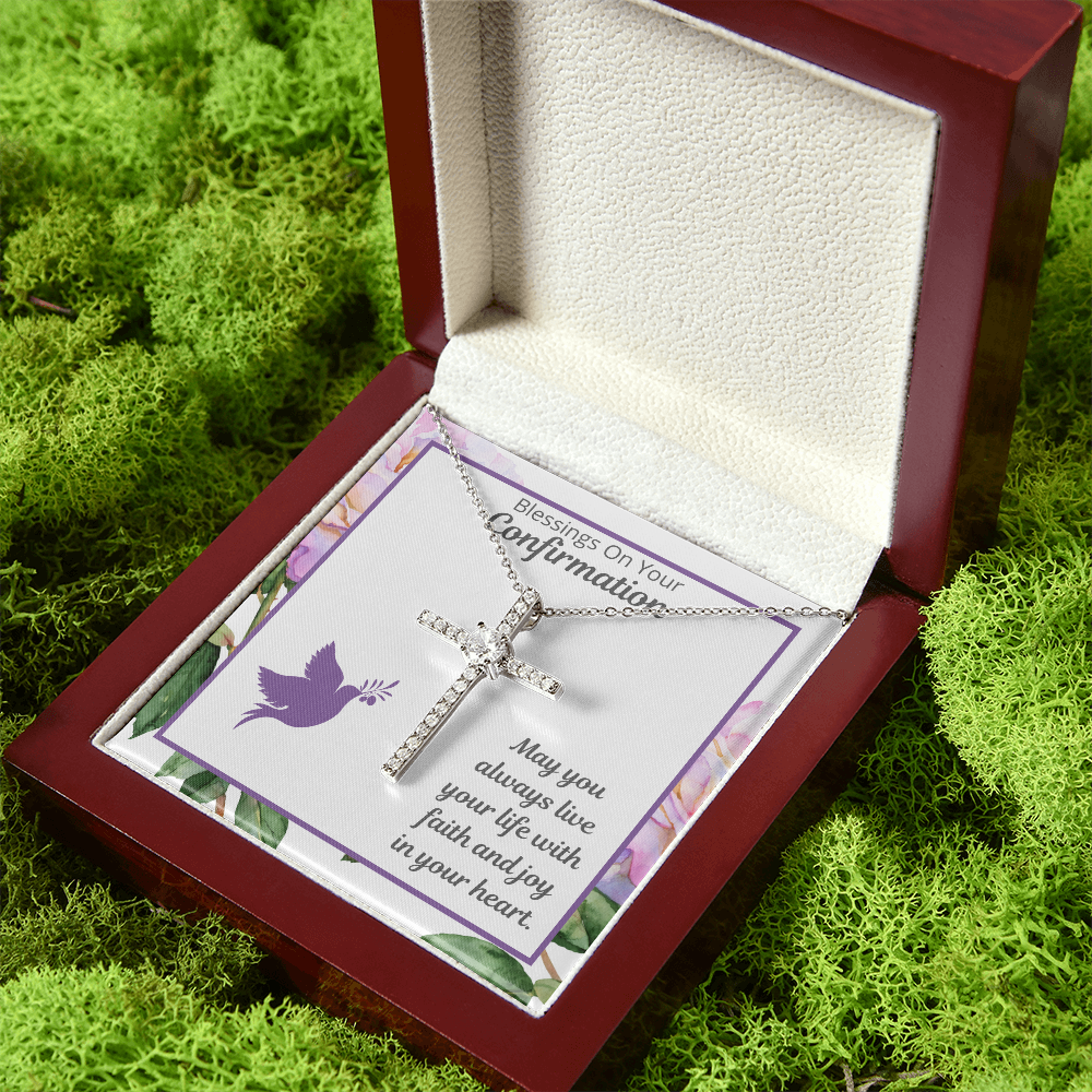 Confirmation Cross Gift for Girl, Confirmation Message Card Gift Set