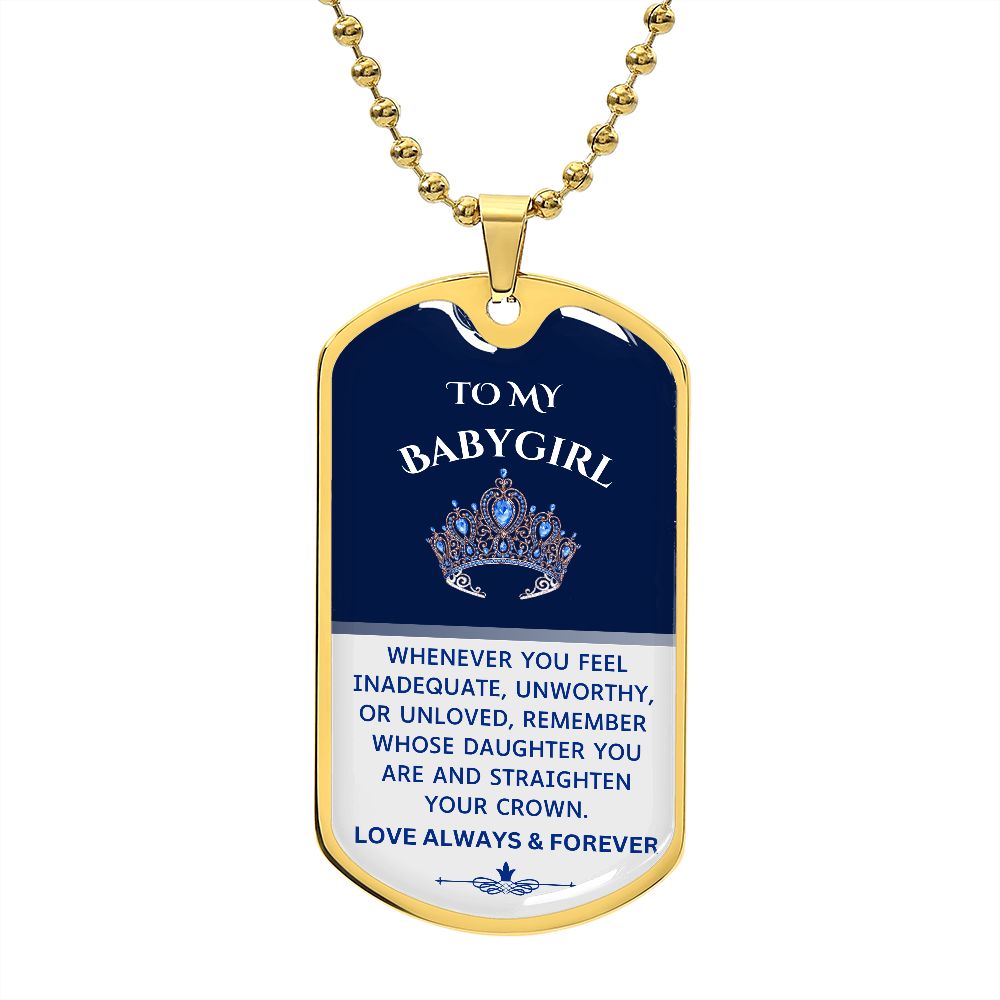 To My Babygirl Dog Tag Necklace