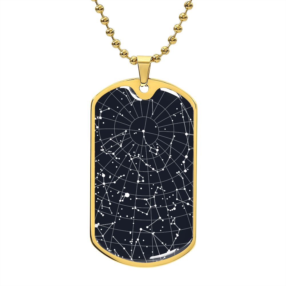 Celestial Night Sky Dog Tag Chain Nantucket