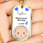 Welcome to the Mom Club Baby Boy Silver Gold Customizable Pendant Chain Necklace
