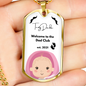 Welcome to the Dad Club Girl Baby Silver Gold Customizable Dogtag Chain