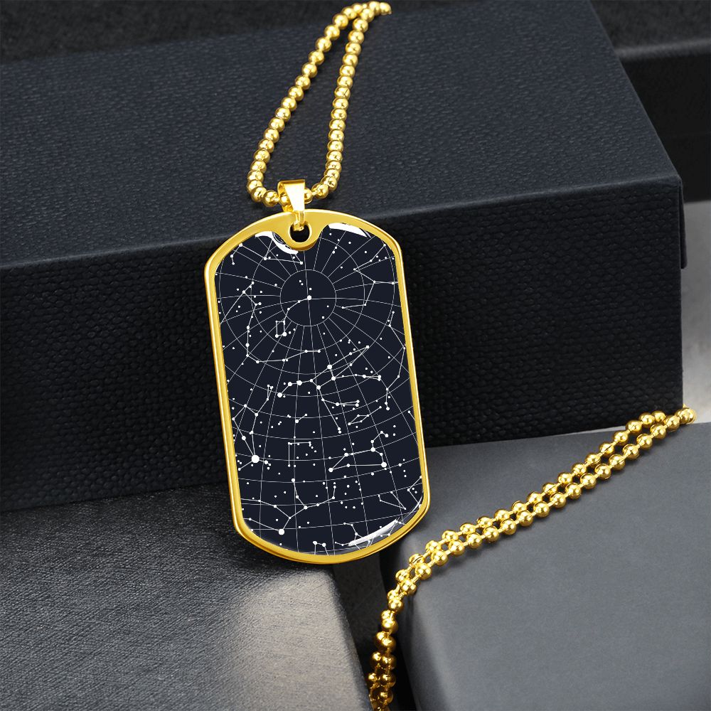 Celestial Night Sky Dog Tag Necklace Houston, Tx