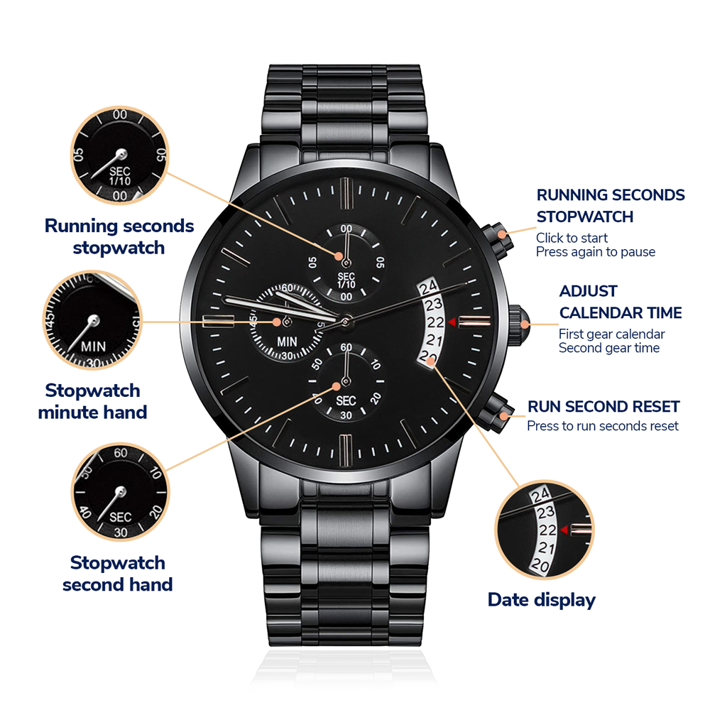 Groomsman Wedding Party Chronograph Watch, Thank you Gift