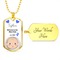 Welcome to the Mom Club Baby Boy Silver Gold Customizable Pendant Chain Necklace